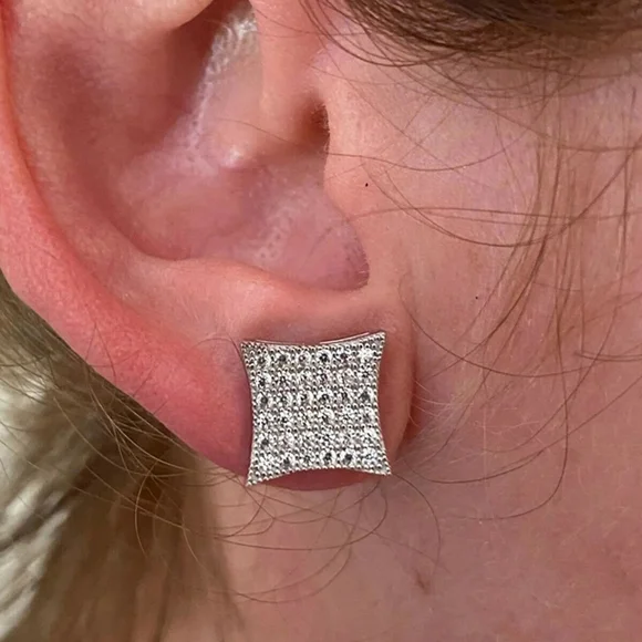 Sliver diamond earrings - Picture 7 of 7